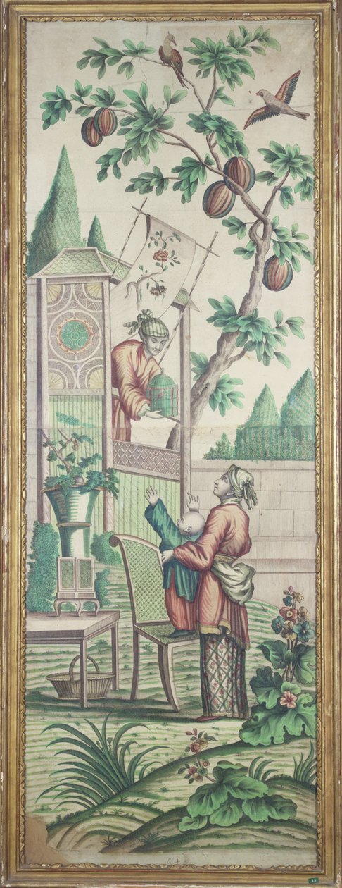 Papel pintado de chinoiserie de French School