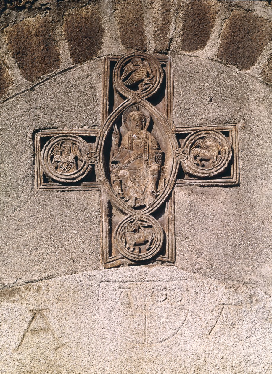 Cristo en majestad con símbolos de los evangelistas, siglos IX-X de French School