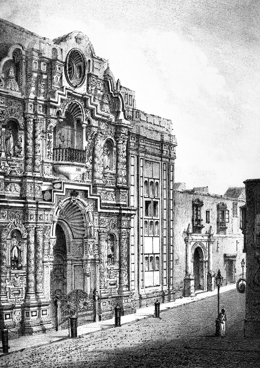 Iglesia de la Misericordia, Lima (grabado) de French School