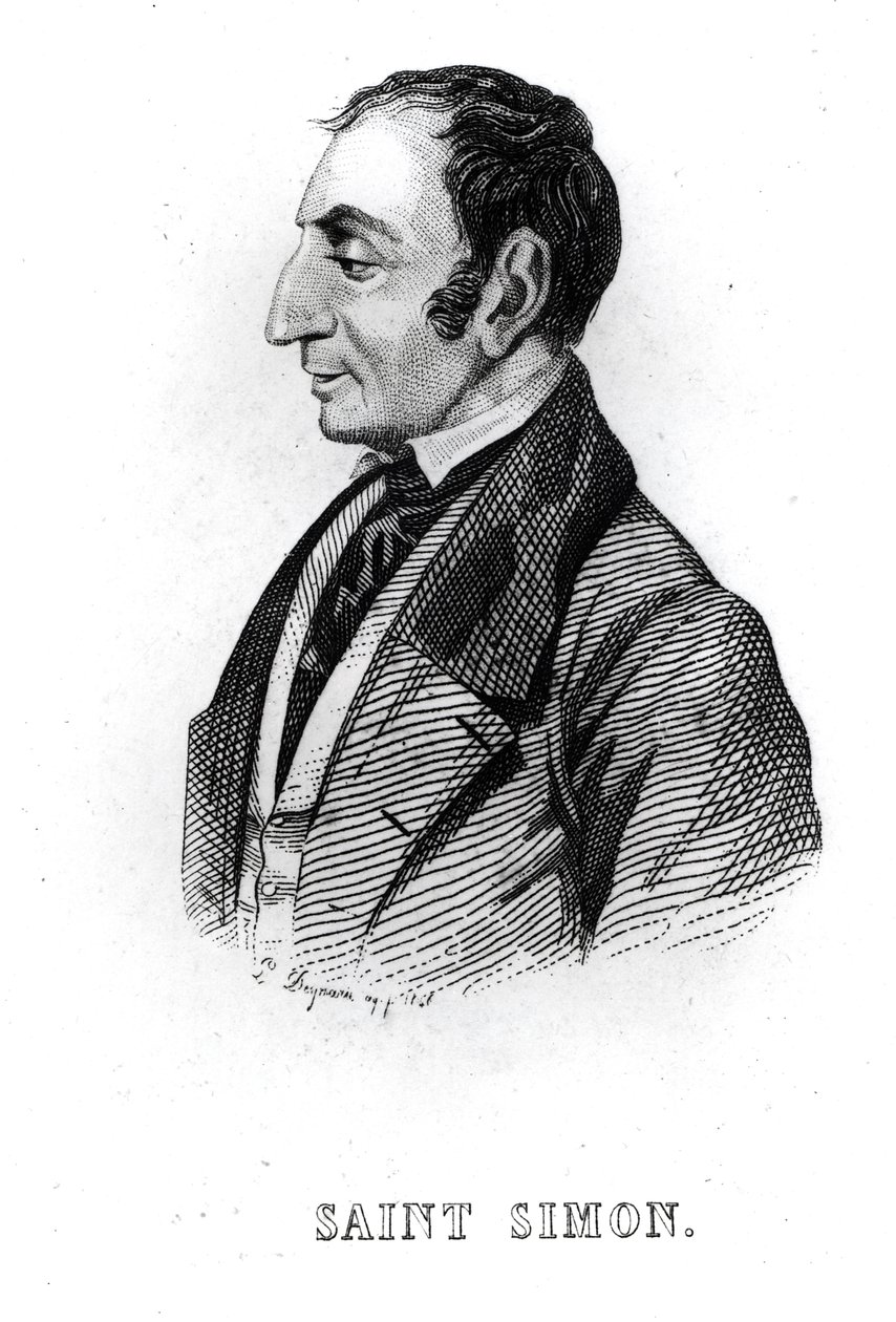 Claude Henri de Rouvroy (1760-1825) Conde de Saint-Simon, siglo XVIII-XIX de French School