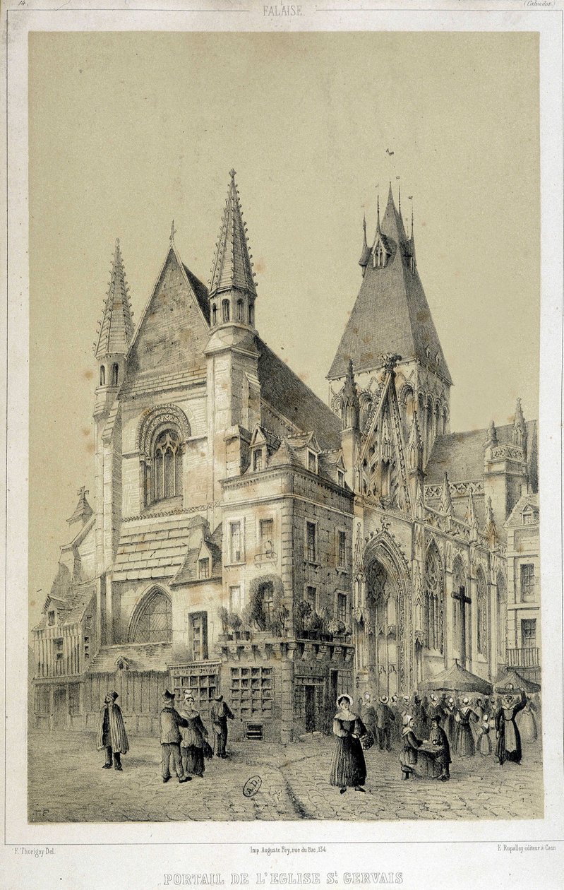 Acantilado, portal de la Iglesia de San Gervasio (Saint Gervais) de French School