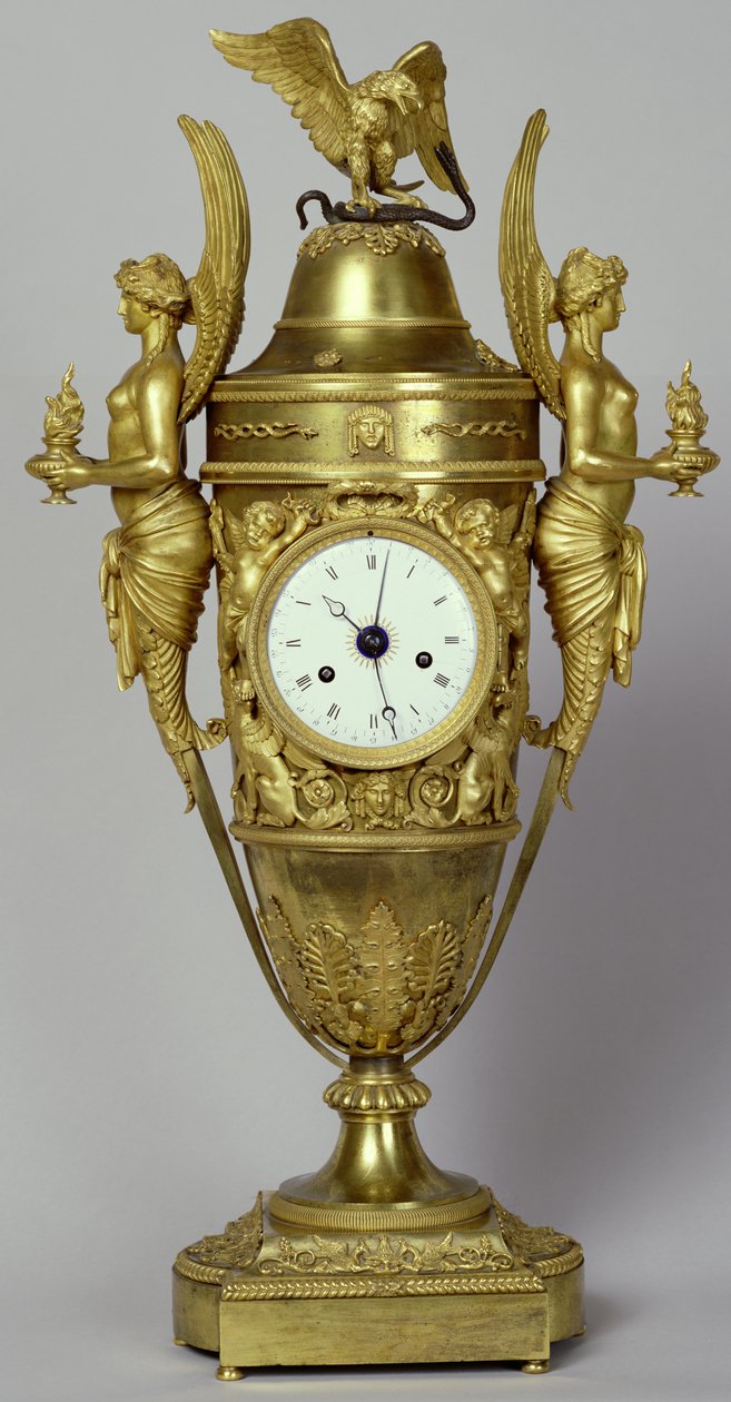 Reloj jarrón con un águila, c.1800 de French School