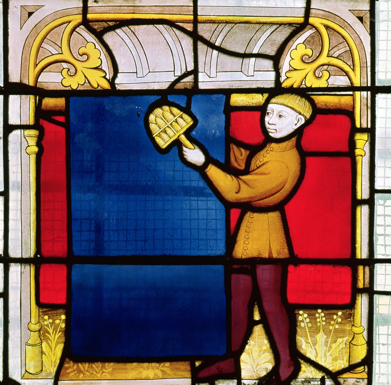 Ventana del comerciante de telas (detalle) de French School