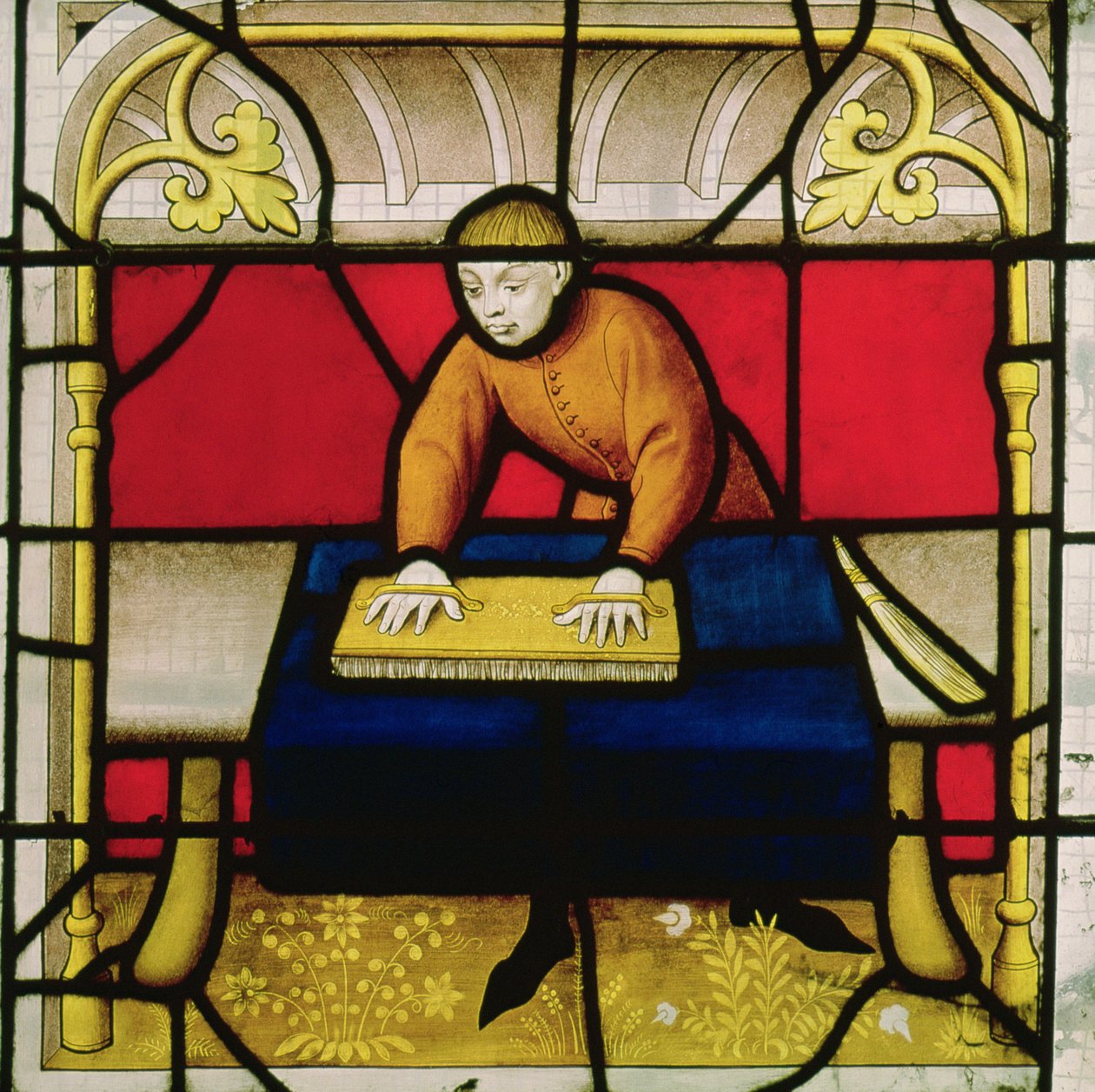 Ventana del comerciante de telas de French School