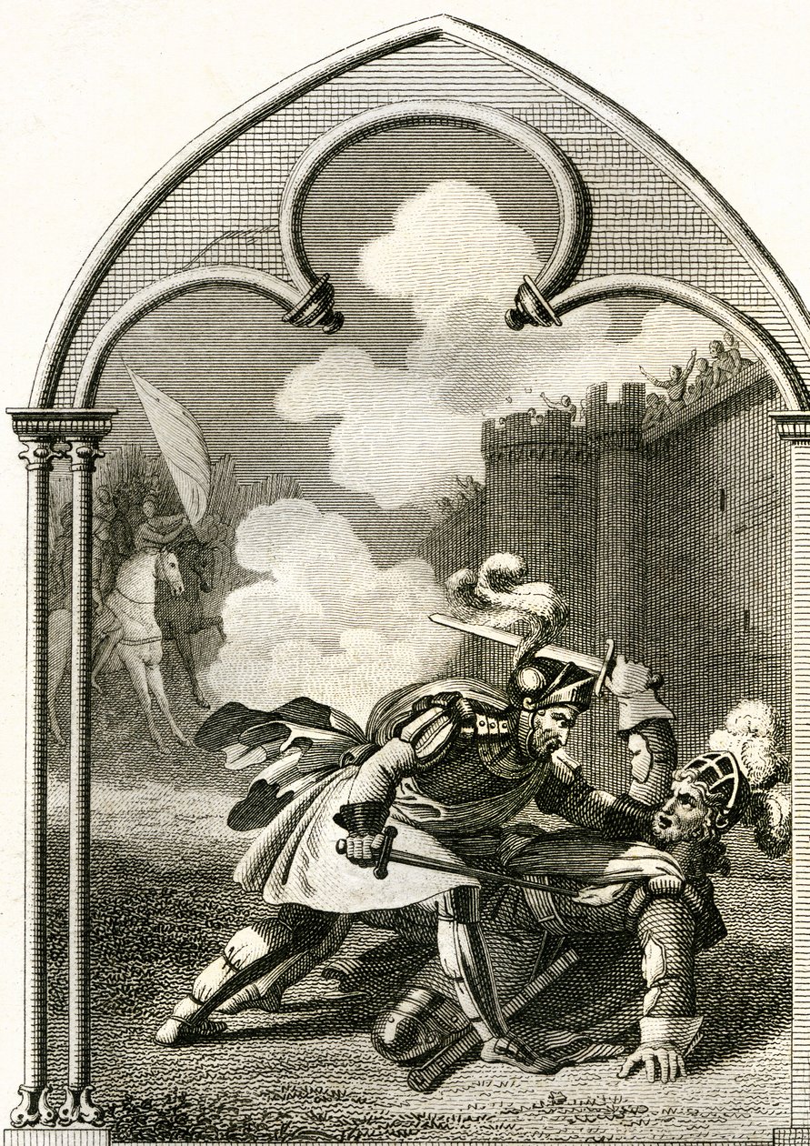 Combate del vizconde de Turenne y del caballero de Aumale (grabado) de French School