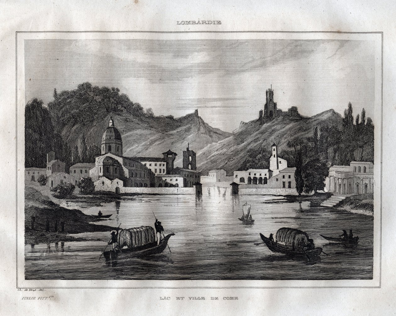 Como - Lago de Como - Grabado de 