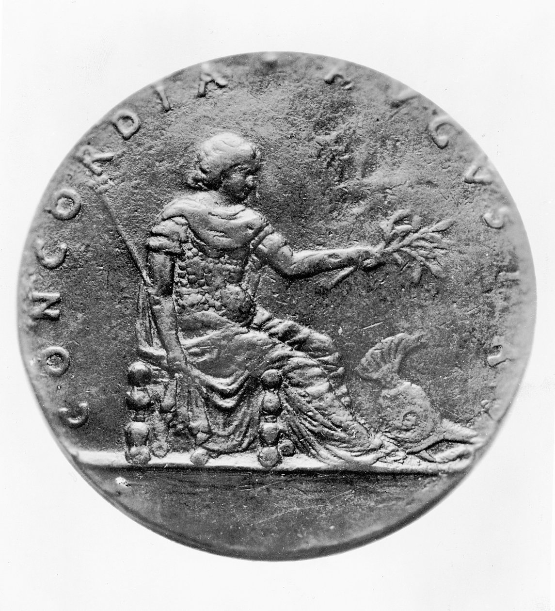 Concordia, en el reverso de un medallón que muestra a Luis XI (bronce) de French School