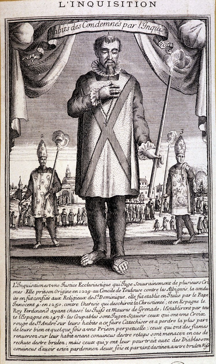 Condenado por la Inquisición, España siglo XVIII de French School