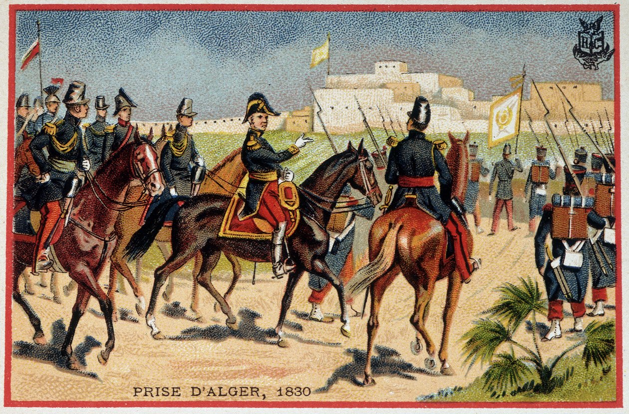 Conquista de Argelia: Marechal de Bourmont (Louis Auguste, Conde de Bourmont) (1773-1846) en la toma de Argel de French School