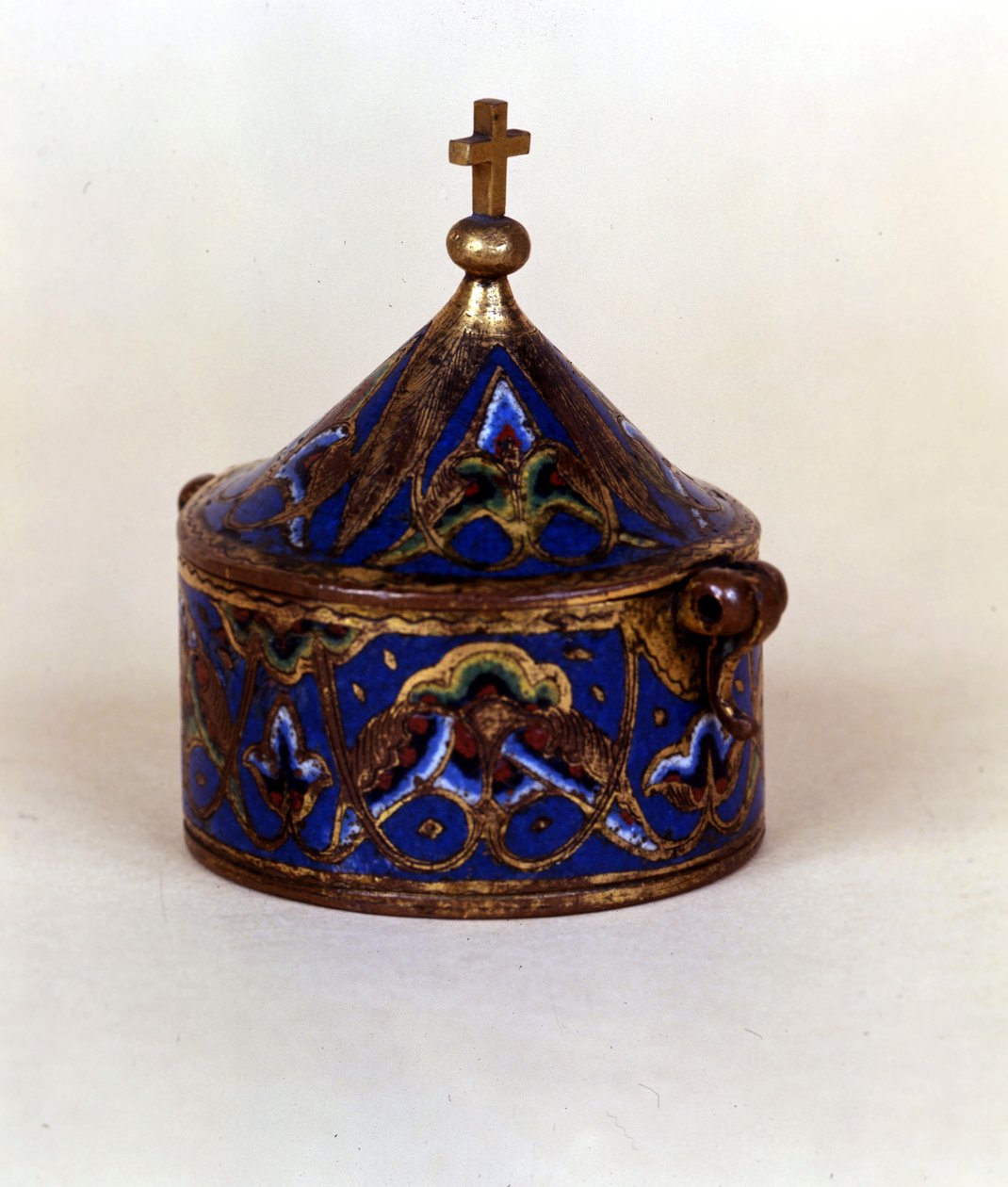 Contenedor para aceite sagrado en esmalte. Limoges de French School