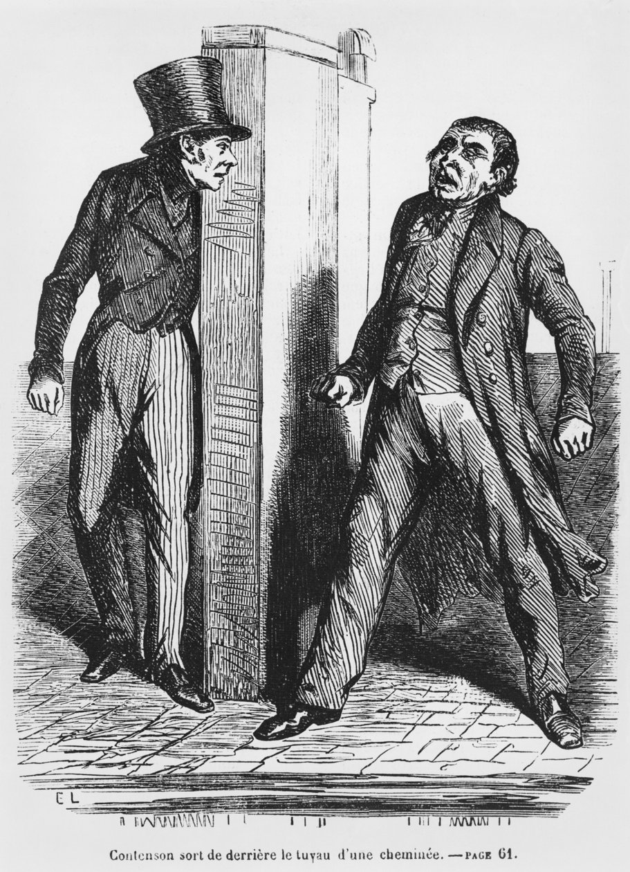 Contenson y Vautrin, ilustración de Esplendores y Miserias de las Cortesanas por Honoré de Balzac, publicado en 1867 de French School