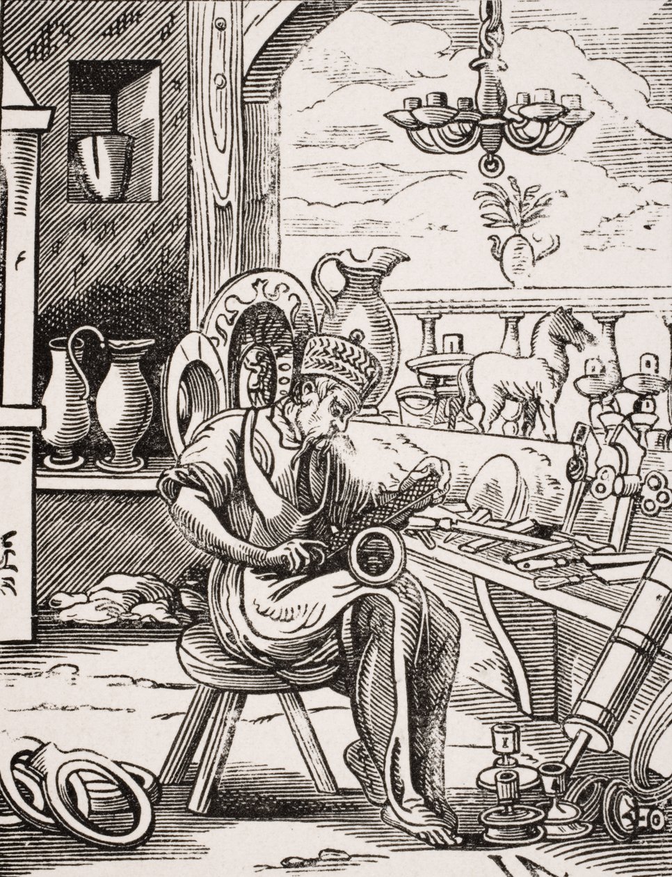 Cobre, reproducción de una xilografía de Jost Amman (1539-91) de 