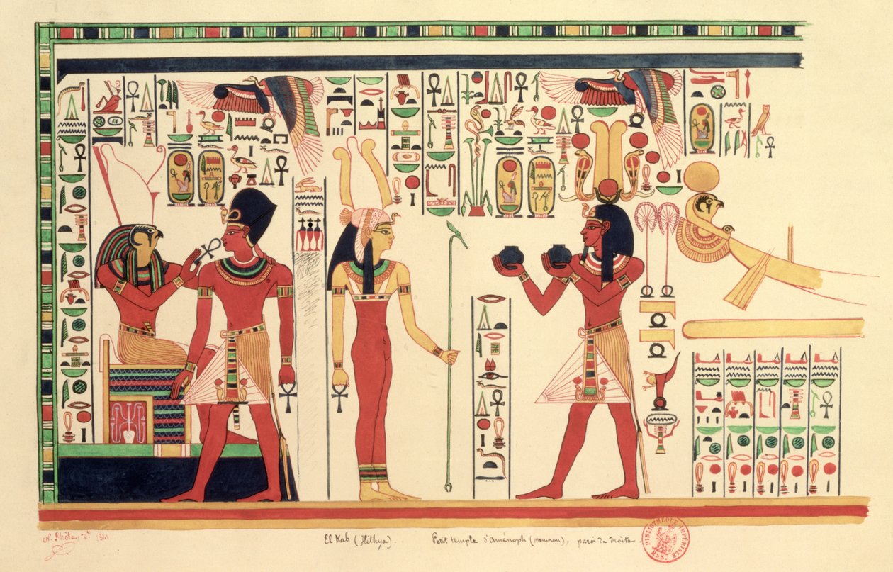 Copia de un fresco del Templo de Amenofis III en El Kab (Elethya) 1841 de French School