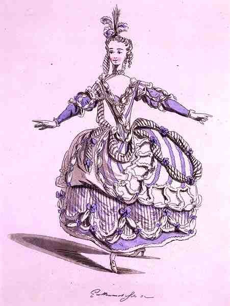 Diseño de vestuario para Phrygienne, en Dardanus, un libreto de Leclerc de Labruere, compuesto por Jean-Philippe Rameau, facsímil de A. Guillaumot Fils de French School