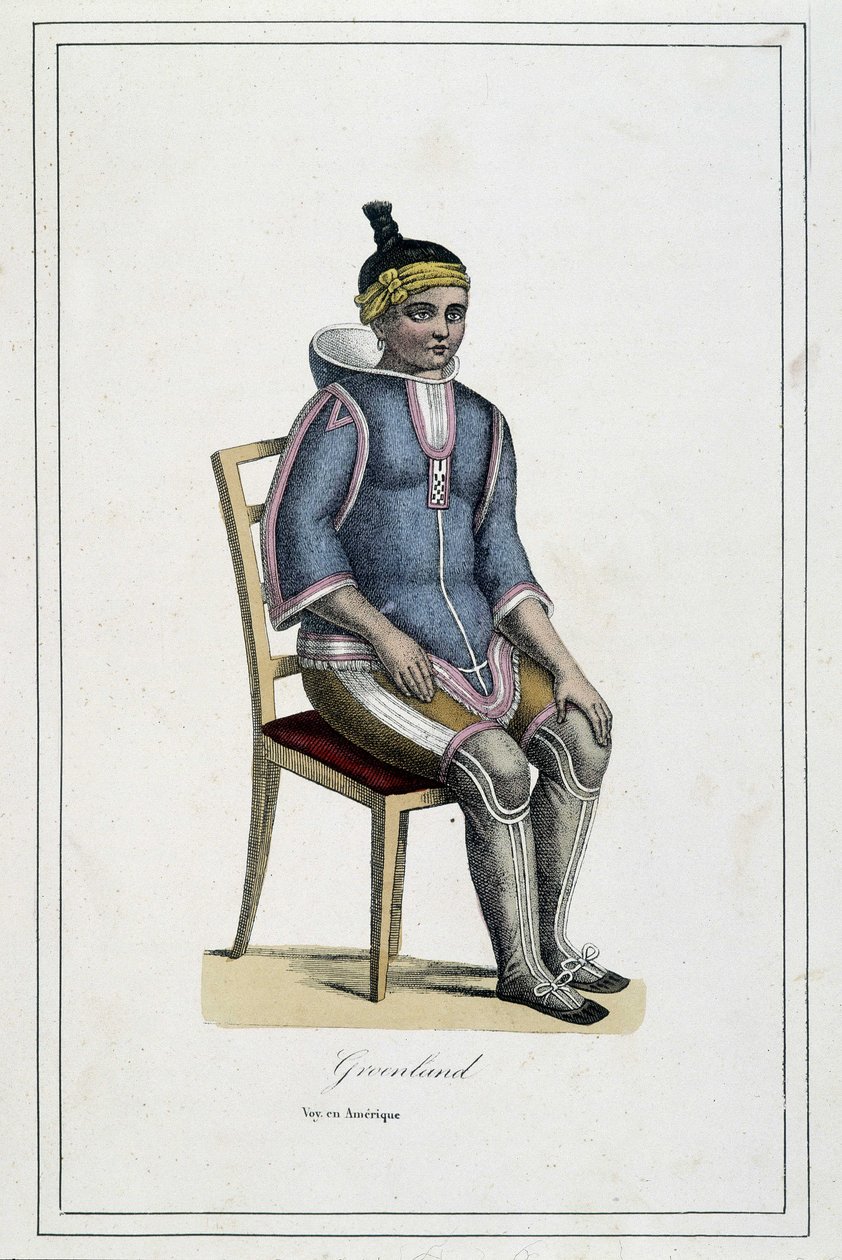 Traje de Groenlandia - en “Álbum de los viajes, los pueblos de la tierra” de Abbé Paul Jouhanneaud, Librería de Buenos Libros, Limoges de French School