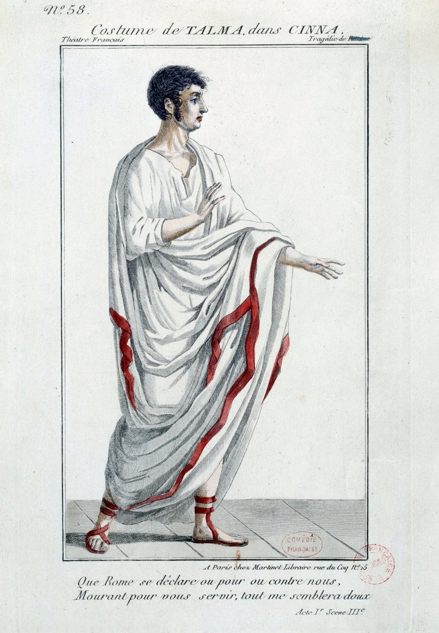 Traje del comediante François-Joseph Talma en la tragedia 