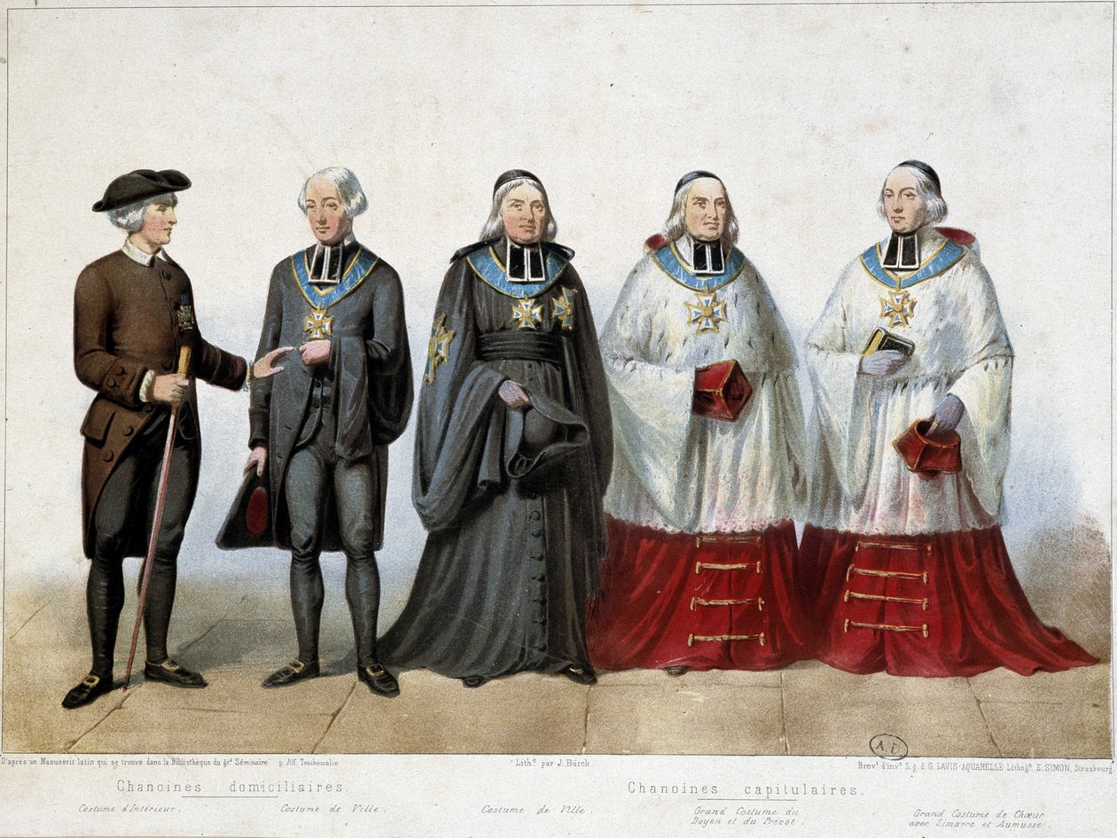 Traje de los 24 Condes de Canónigos de la Catedral de Estrasburgo de French School