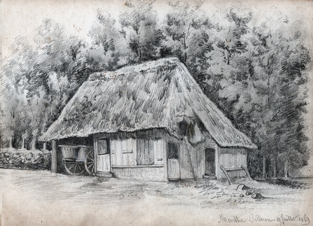 Cabaña en Francia (dibujo) de French School