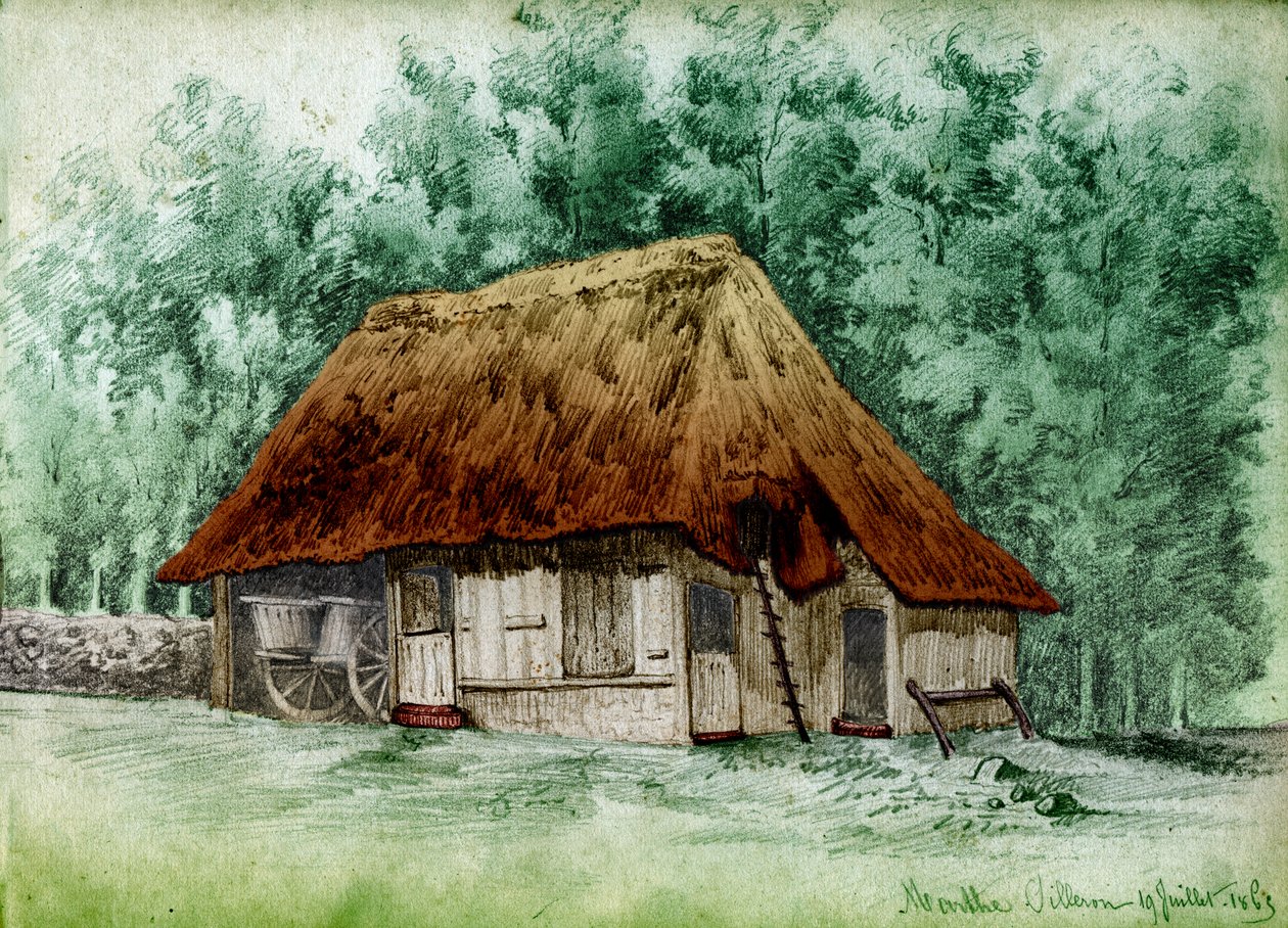 Cabaña en Francia (dibujo) de French School