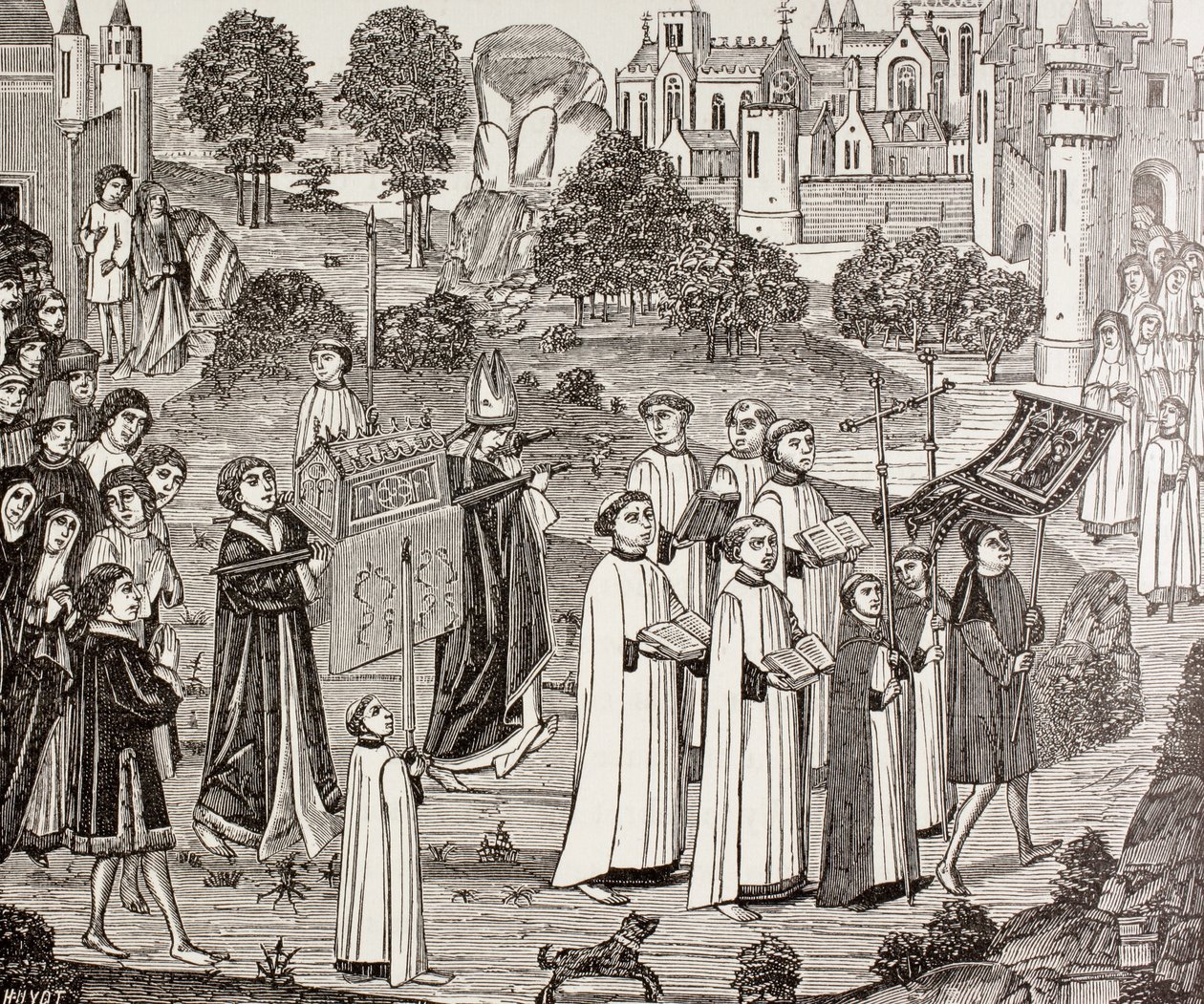 El Conde Renier llevando el cuerpo de Santa Verónica a la iglesia de St. Waudru en Mons, de 