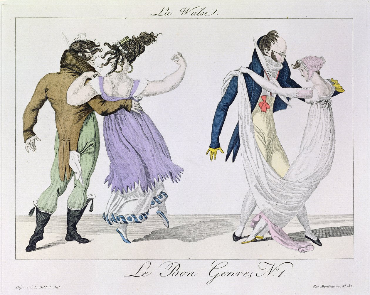 Parejas bailando el vals, de Le Bon Genre, c.1810 de French School