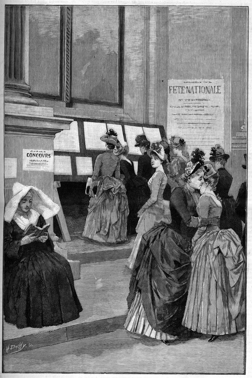 Cour des Tuileries: Los resultados de los exámenes de ingreso en el Hôtel de Ville de París para niñas en 1887 de French School