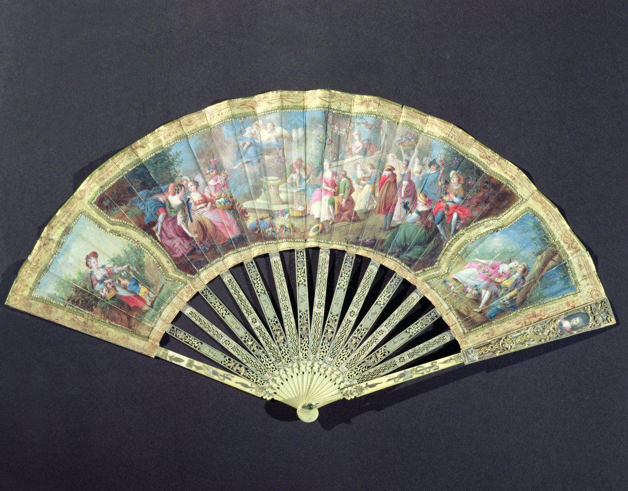 Abanico de corte, francés, siglo XVIII de French School