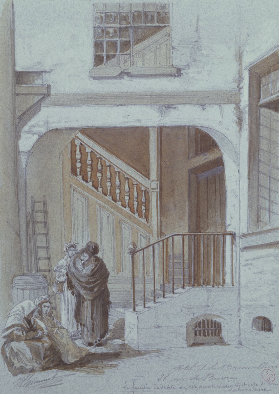 Patio y laboratorio de la marquesa de Brinvilliers, 28 rue de Bievre, París de French School