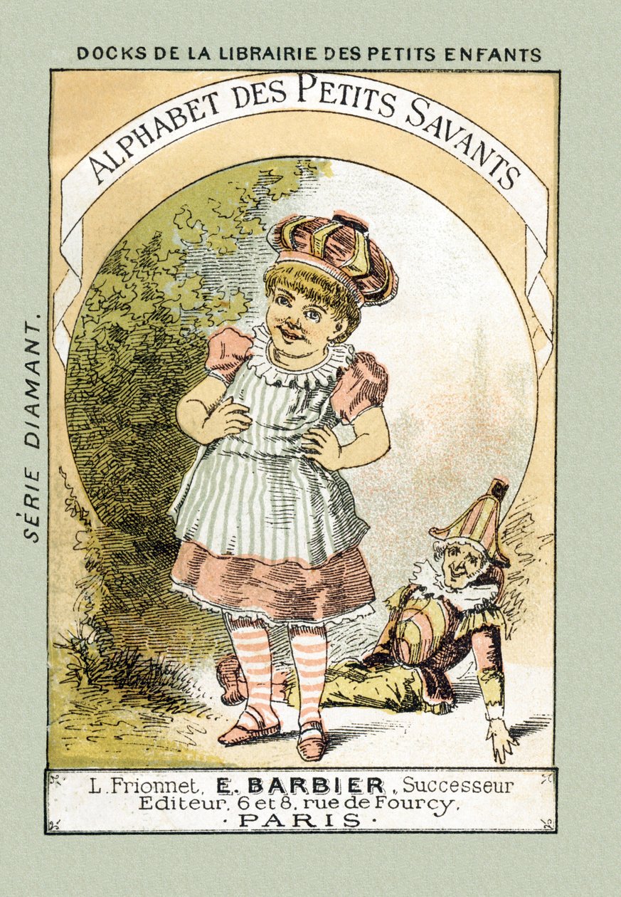 Portada - Cuando nos reímos como el Bebé del título, decimos A A A A A A A A A - en “Alfabeto de los pequeños sabios”, finales del siglo XIX (cromolitografía) de French School