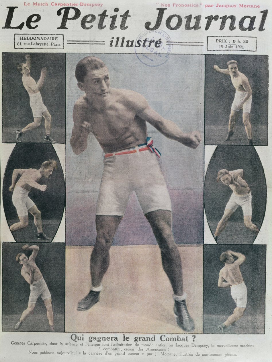 Portada de Le Petit Journal con la pelea entre Carpentier y Dempsey, 1921 de French School