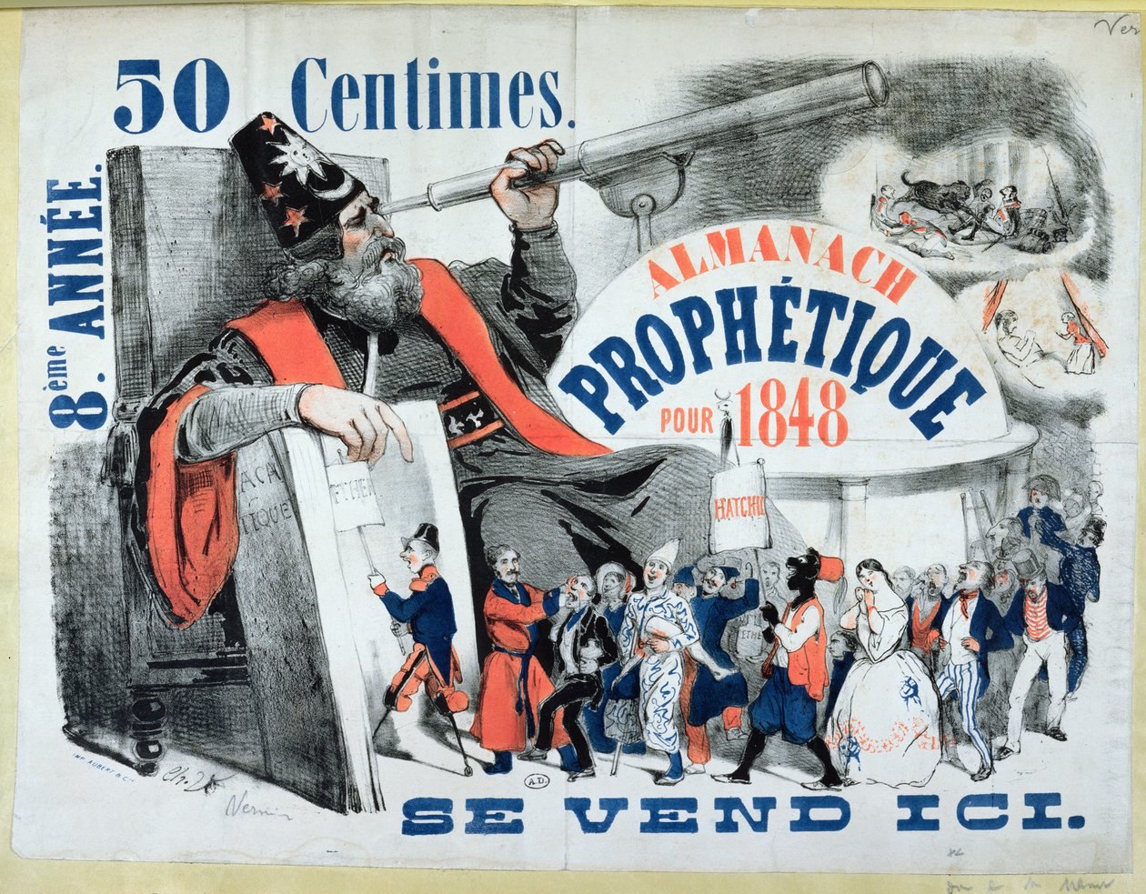 Portada de un Almanaque Profético que representa a Nostradamus (1503-66) 1848 de French School