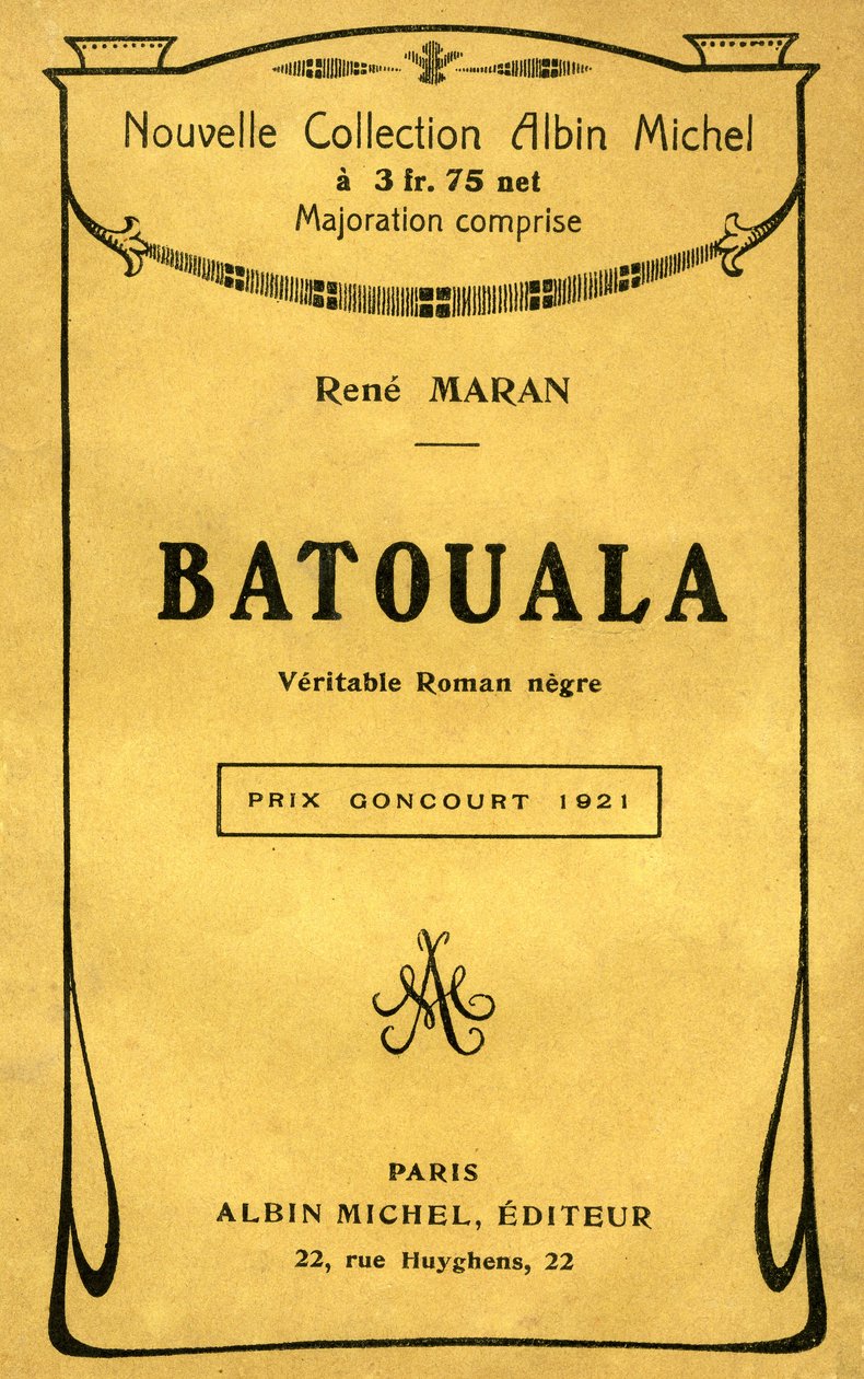 Portada del libro "Batouala, novela negra verídica" de René Maran de French School