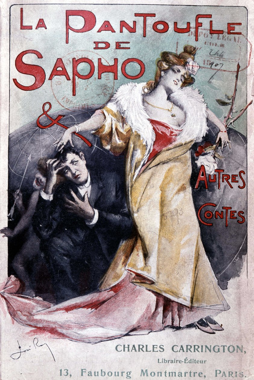 Portada de la novela popular “La zapatilla de Safo y otros cuentos”, ed. Carrington, París, finales del siglo XIX - B.N. de French School