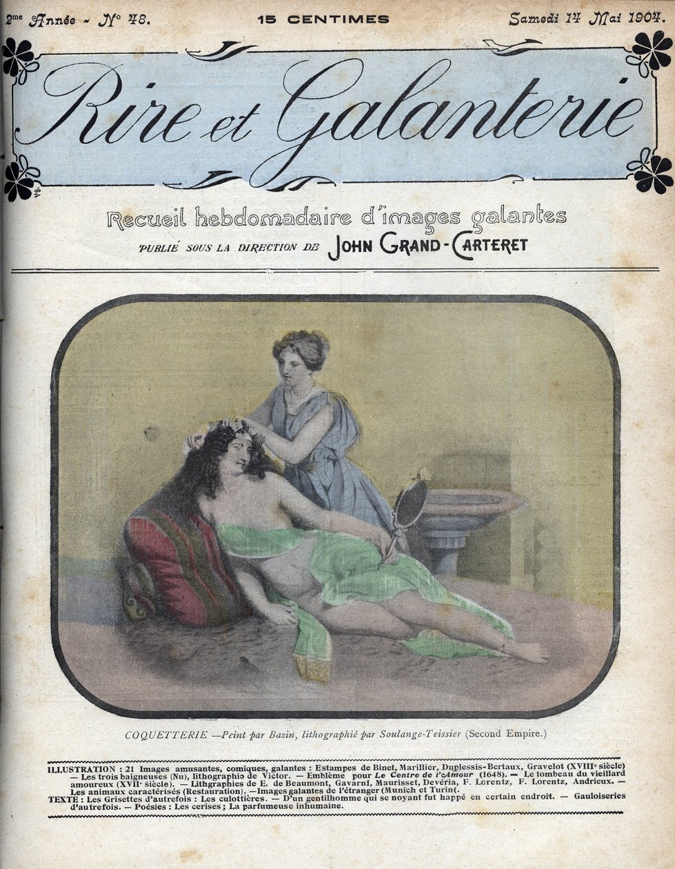 Covetterie según Bazin en “Risa y Galantería”. Colección semanal de imágenes galantes bajo la dirección de John Grand-Carteret (Grand Carteret). 1903-1904 de French School