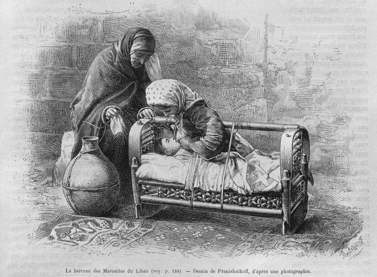 Cuna de los Maronitas, de La Siria de hoy. Viajes en Fenicia, el Líbano y Judea. 1875-1880 de Louis Charles Emile Lortet, 1884 de French School