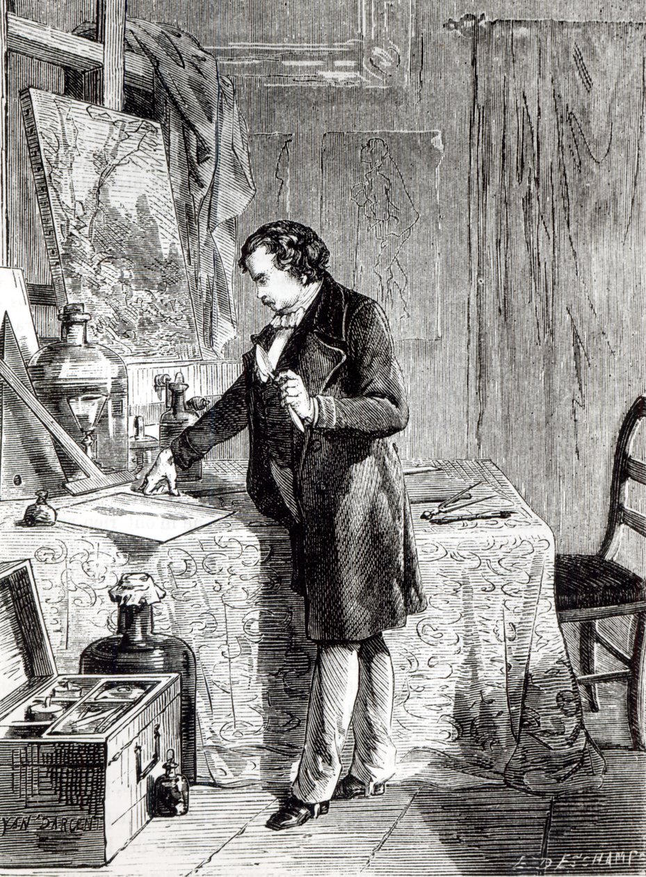 Daguerre descubre la sensibilidad a la luz del yoduro de plata en 1831 de French School
