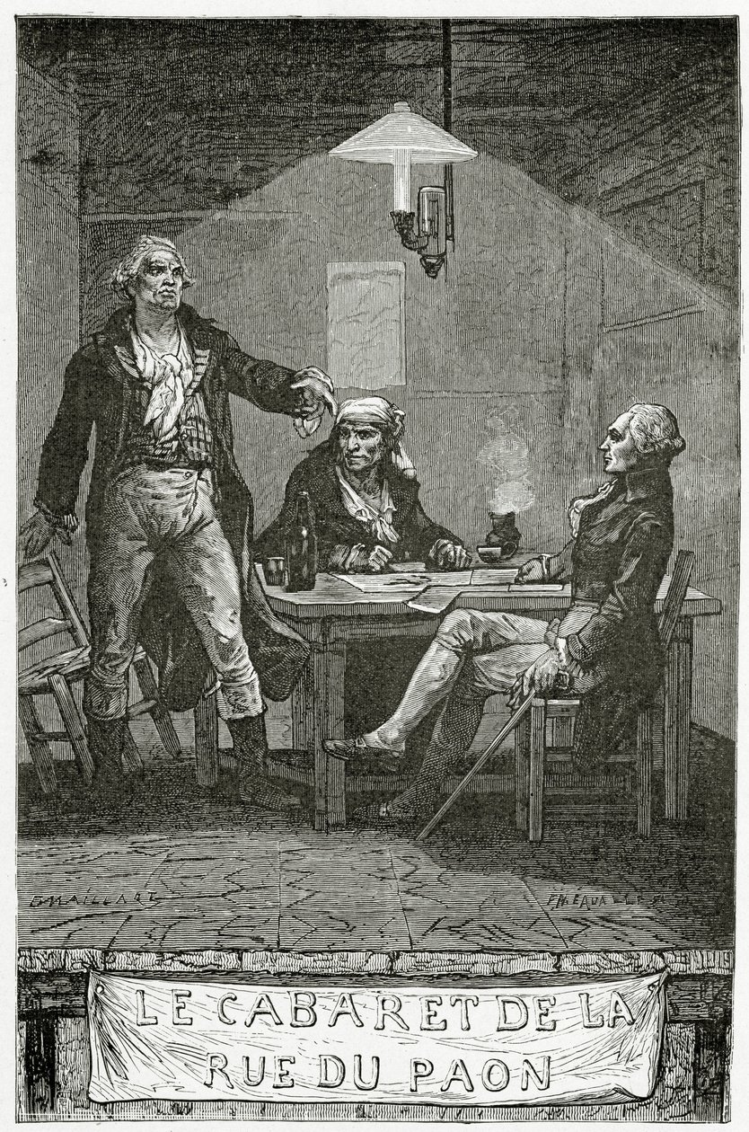 Danton, Marat, Robespierre - ilustración de Noventa y Tres de French School