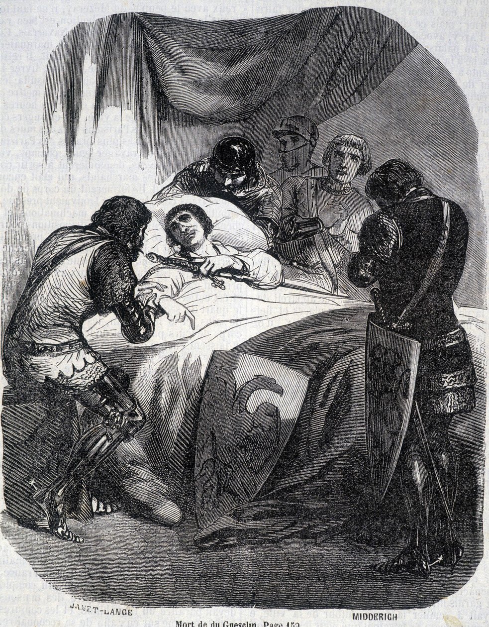 Muerte de Du Guesclin en 1380 - en “Histoire de France” de L.-P. Anquetil de French School