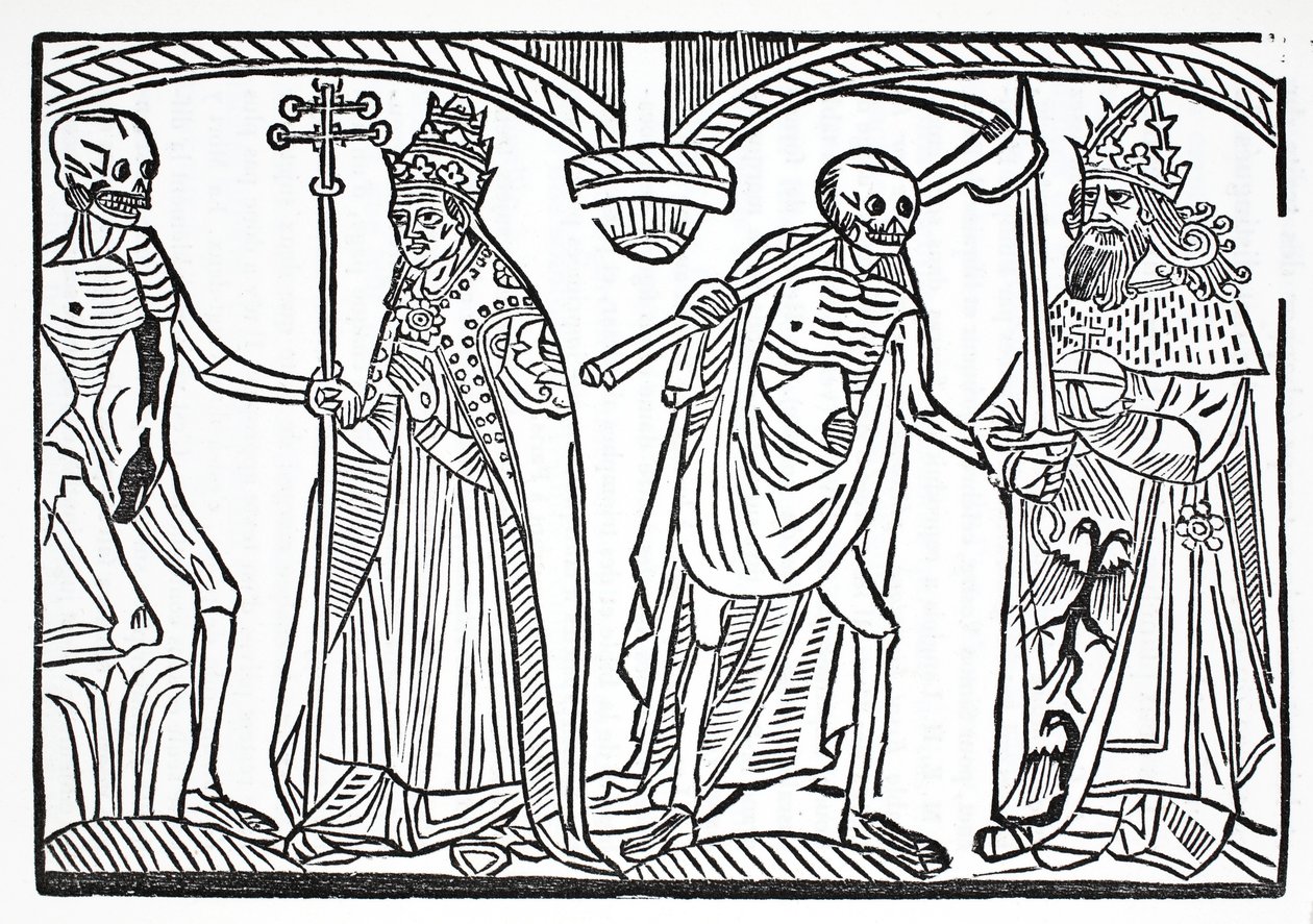 La muerte habla con el Papa y el Emperador de French School