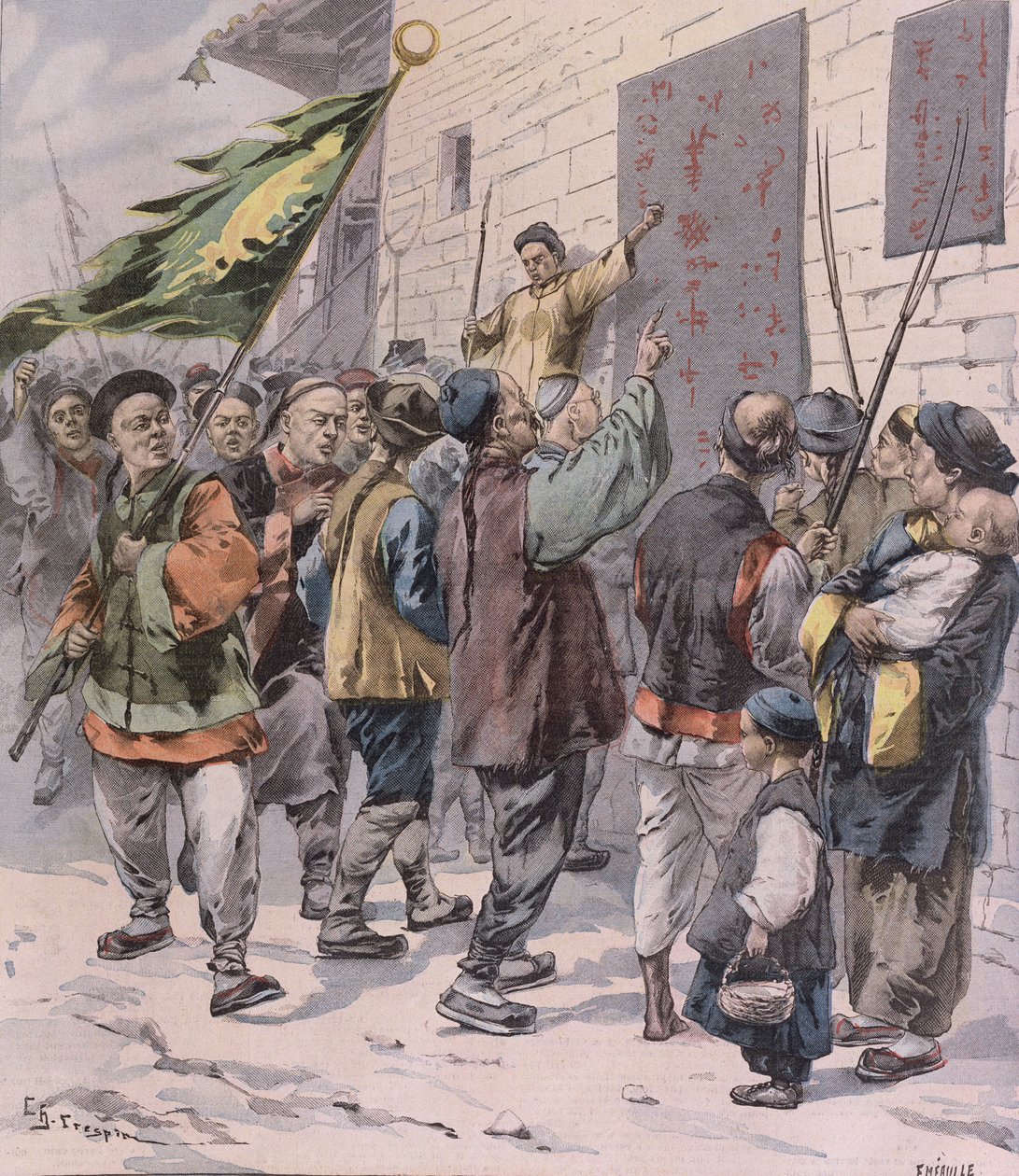 Muerte a los extranjeros, de Le Petit Parisien, 15 de julio de 1900 de French School