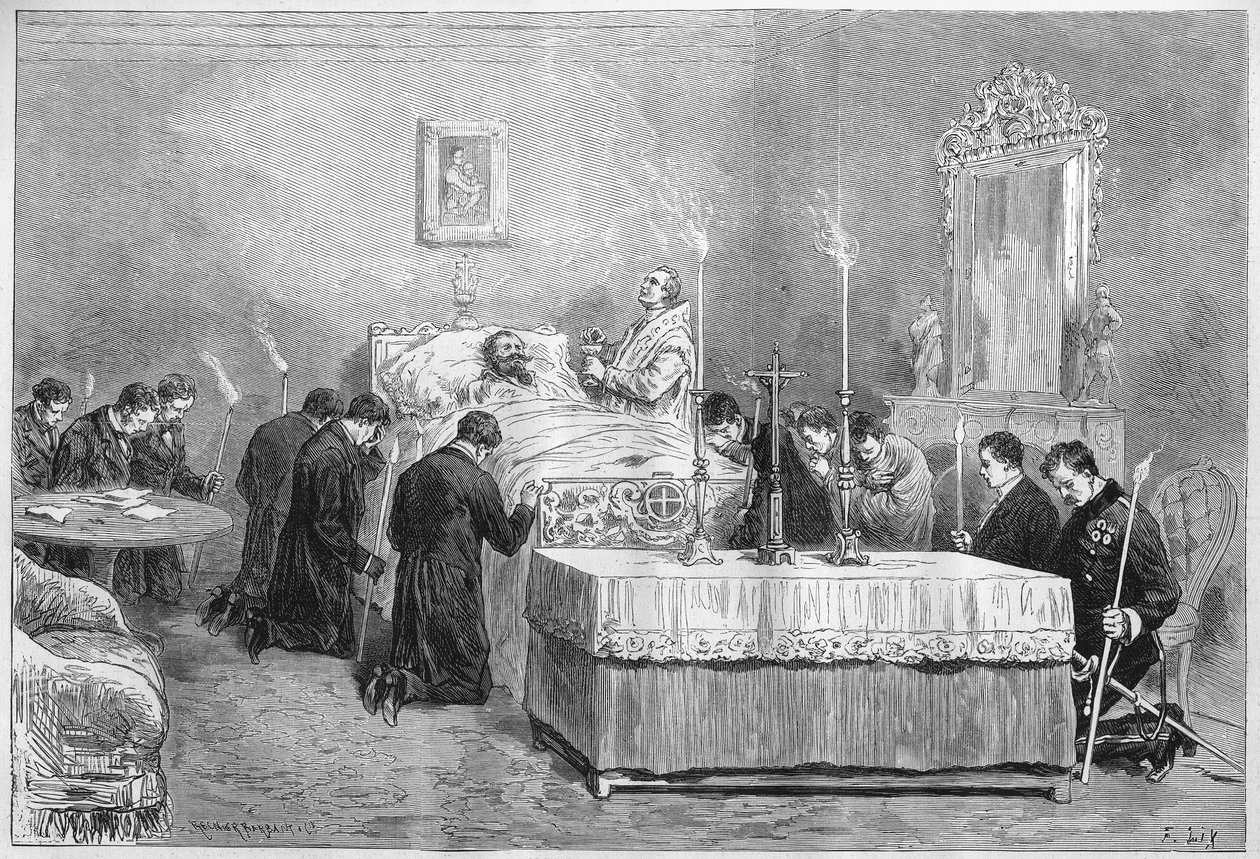 Fallecimiento del Rey de Italia Víctor Manuel II (Vittorio Emanuele), 9 de enero de French School