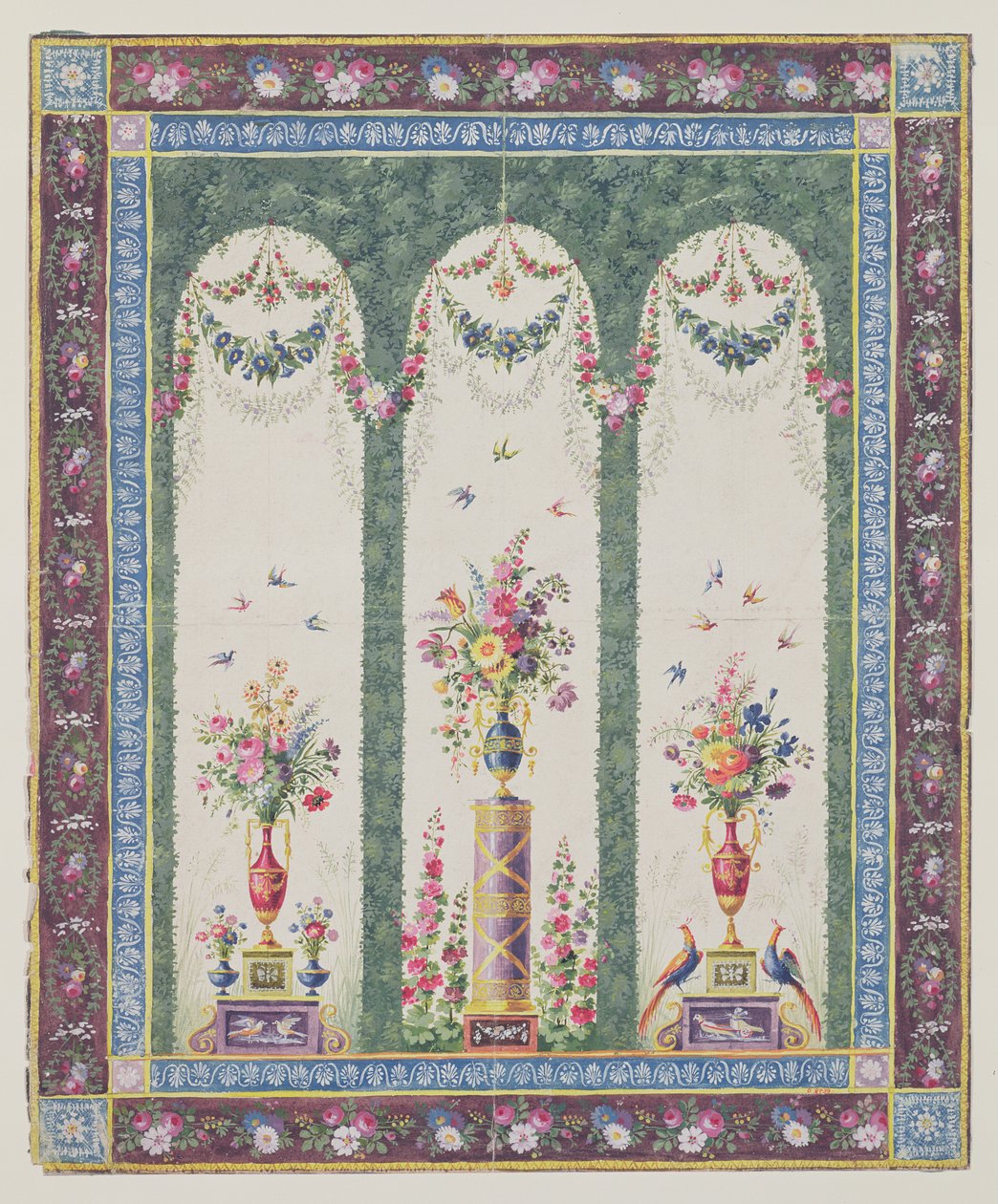 Diseño decorativo para un cenador o logia de jardín de French School