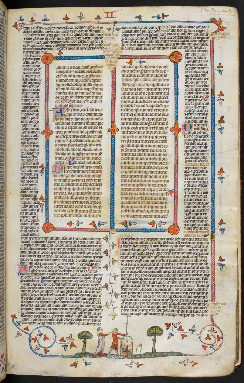 Decretales de Gregorio IX con glosa de Bernardo de Parma (las "Decretales de Smithfield"), MS Royal MS 10 E IV, f.144r, c.1300-40 (tinta sobre pergamino) de French School