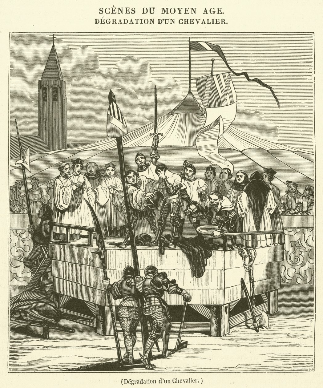 Degradación de un caballero (grabado) de French School