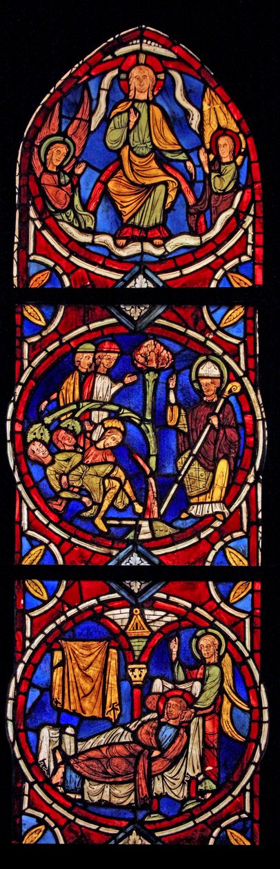 Cristo y San Martín, 3 escenas de la iglesia de Varennes-Jarcy de French School