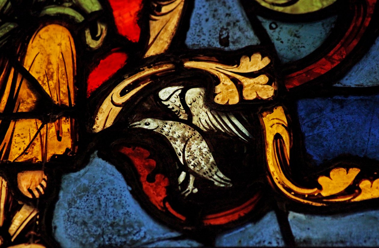 Un pájaro en el Árbol de Jesé, originalmente de la iglesia de Varennes-Jarcy (originalmente de la Abadía de Gercy?) de French School