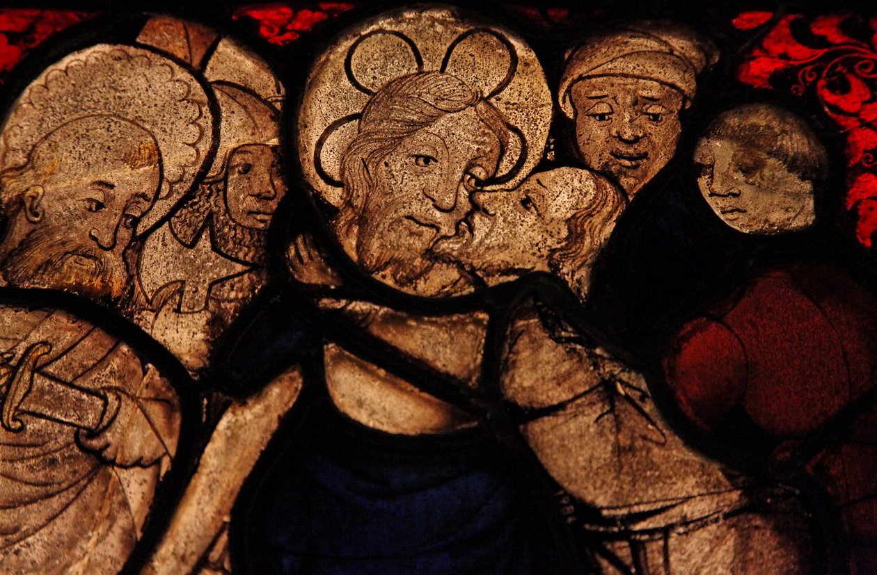 Detalle de la Traición de Judas, originalmente de la Iglesia de Betton, Bretaña de French School
