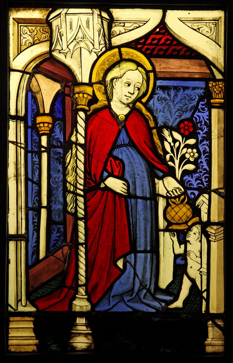 La Virgen María en la Anunciación, originalmente del Alto Rin de French School