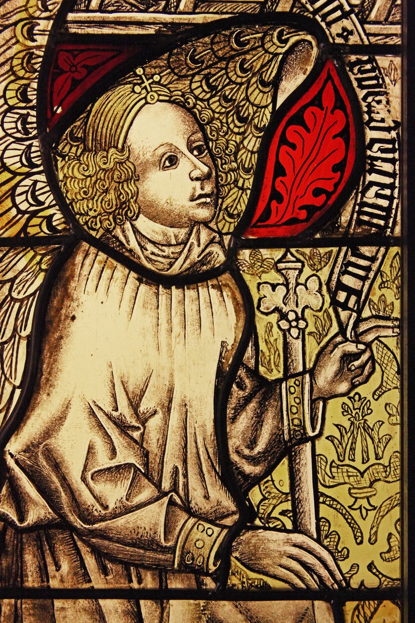 El ángel Gabriel en la Anunciación, originalmente del Alto Rin de French School