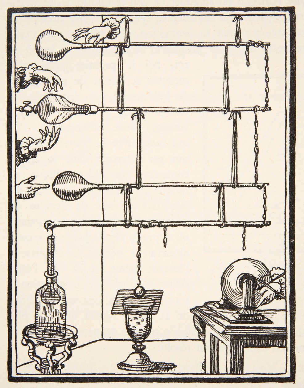 Descargas eléctricas en aire enrarecido, 1753, copia de Boris Mestchersky (d.1957) ilustración de Histoire de la Nation Francaise, Sciences, Volúmenes I y II, por Gabriel Hanotaux (1853-1944), 1924 de French School